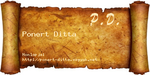 Ponert Ditta névjegykártya